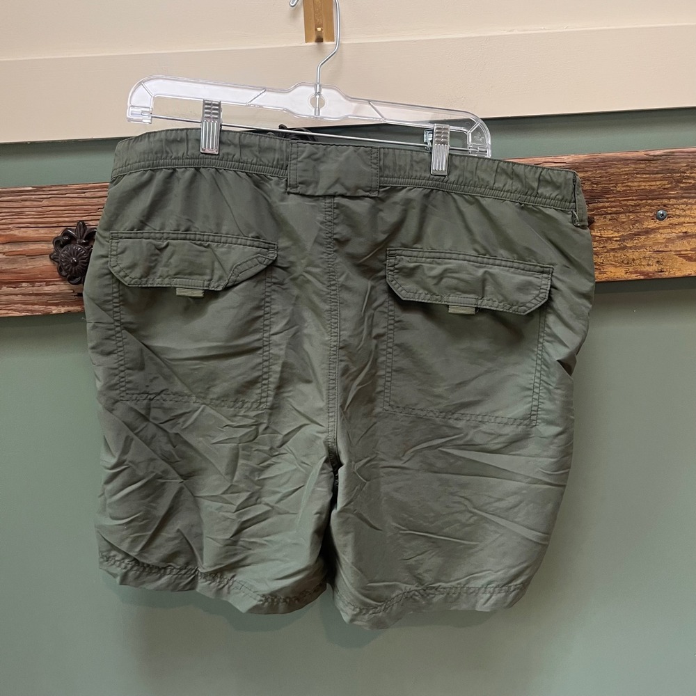 LL Bean Mens Hiking Cargo Shorts 36 Olive Green Nylon Mesh Lined 0AVK4 Utility